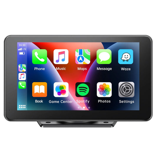 Carplay Screen for Car, 7" Wireless Portable Carplay Compatible Android Auoto, GPS Navigation, Mirror Link, Voice Control, AUX/FM